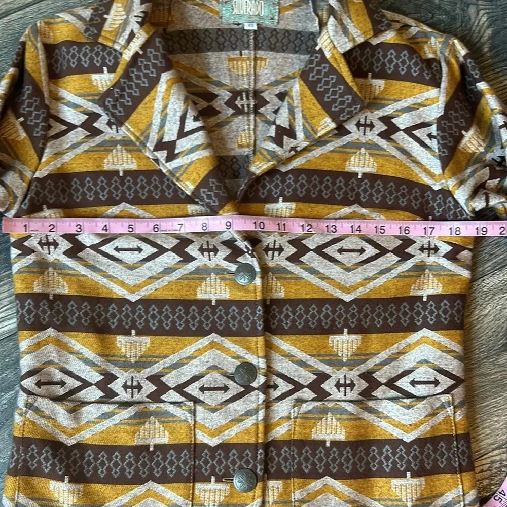 Aztec Print Three Button Blazer Silverado Western XS - Picture 6 of 10